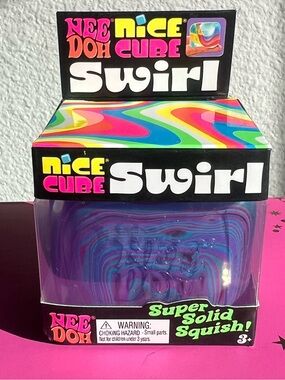 NeeDoh Nice Cube Swirl Super Solid Squish - Purple & Blue